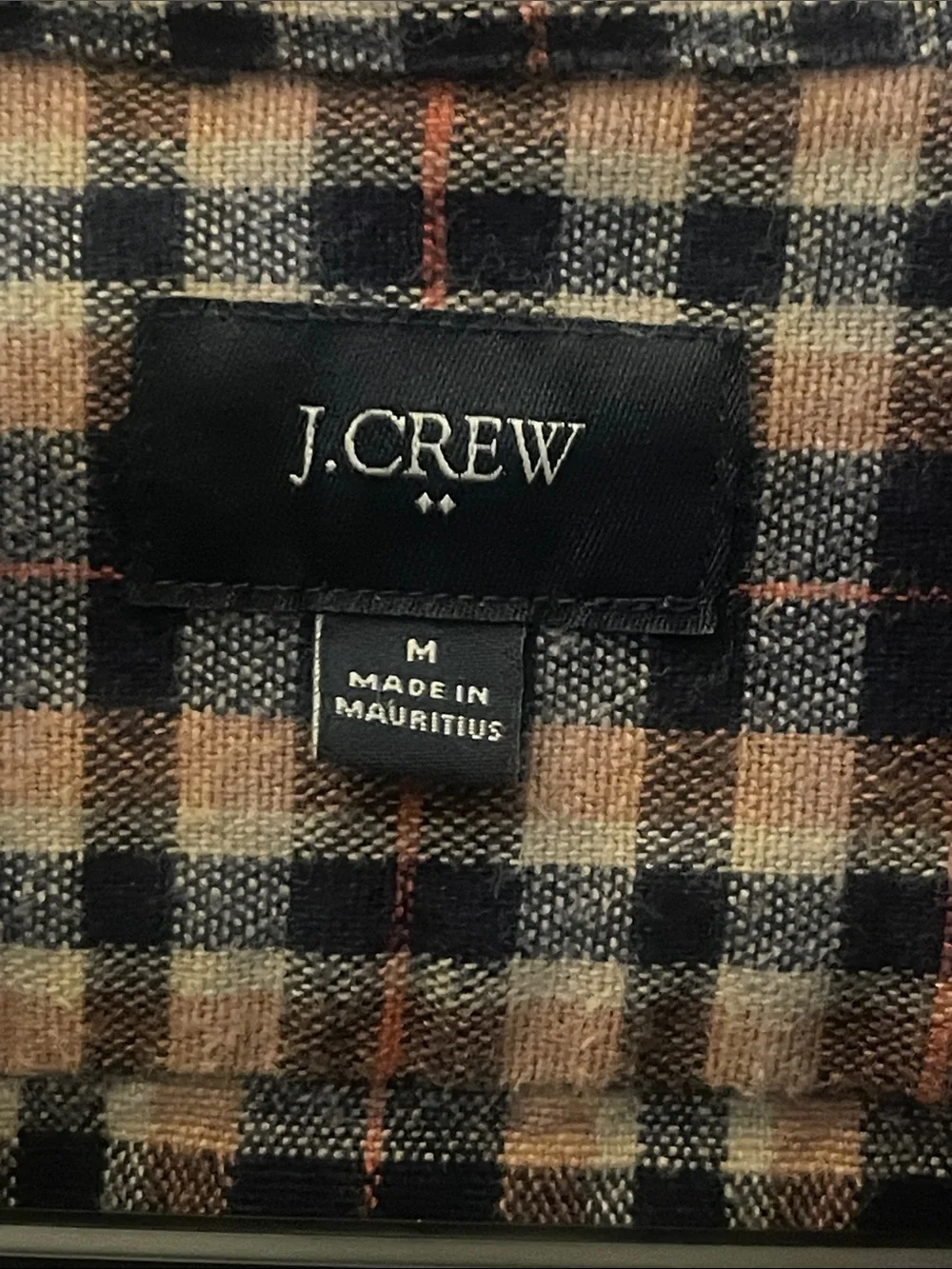 J. Crew Plaid Flannel Shirt Jacket in Navy and Tan